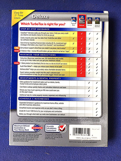 TURBOTAX DELUXE FEDERAL & STATE RETURNS 2011 FREE SHIPPING