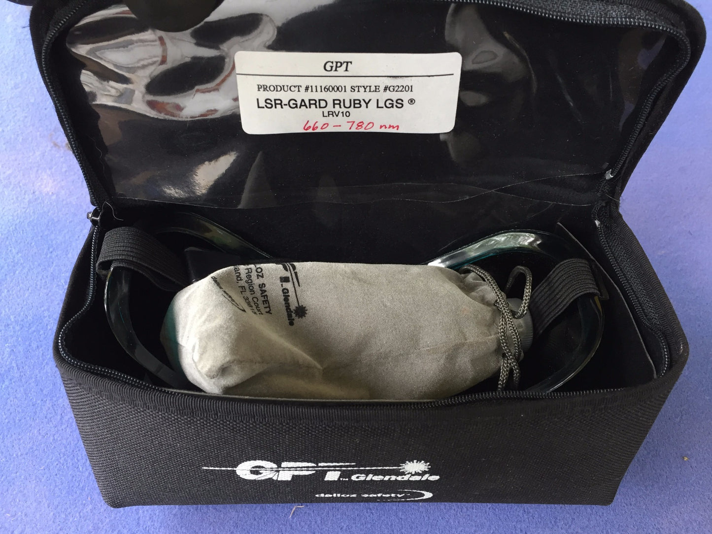 GPT GLENDALE DALLOZ SAFETY GOGGLES GPT LASER GARD PROTECTION RUBY LGS MADEIN USA