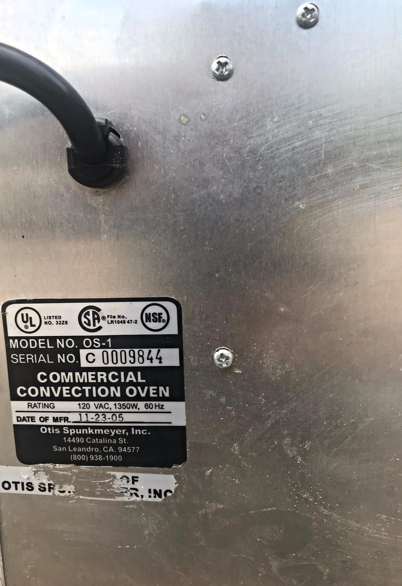 OTIS SPUNKMEYER COOKIE OVEN MODEL OS-1