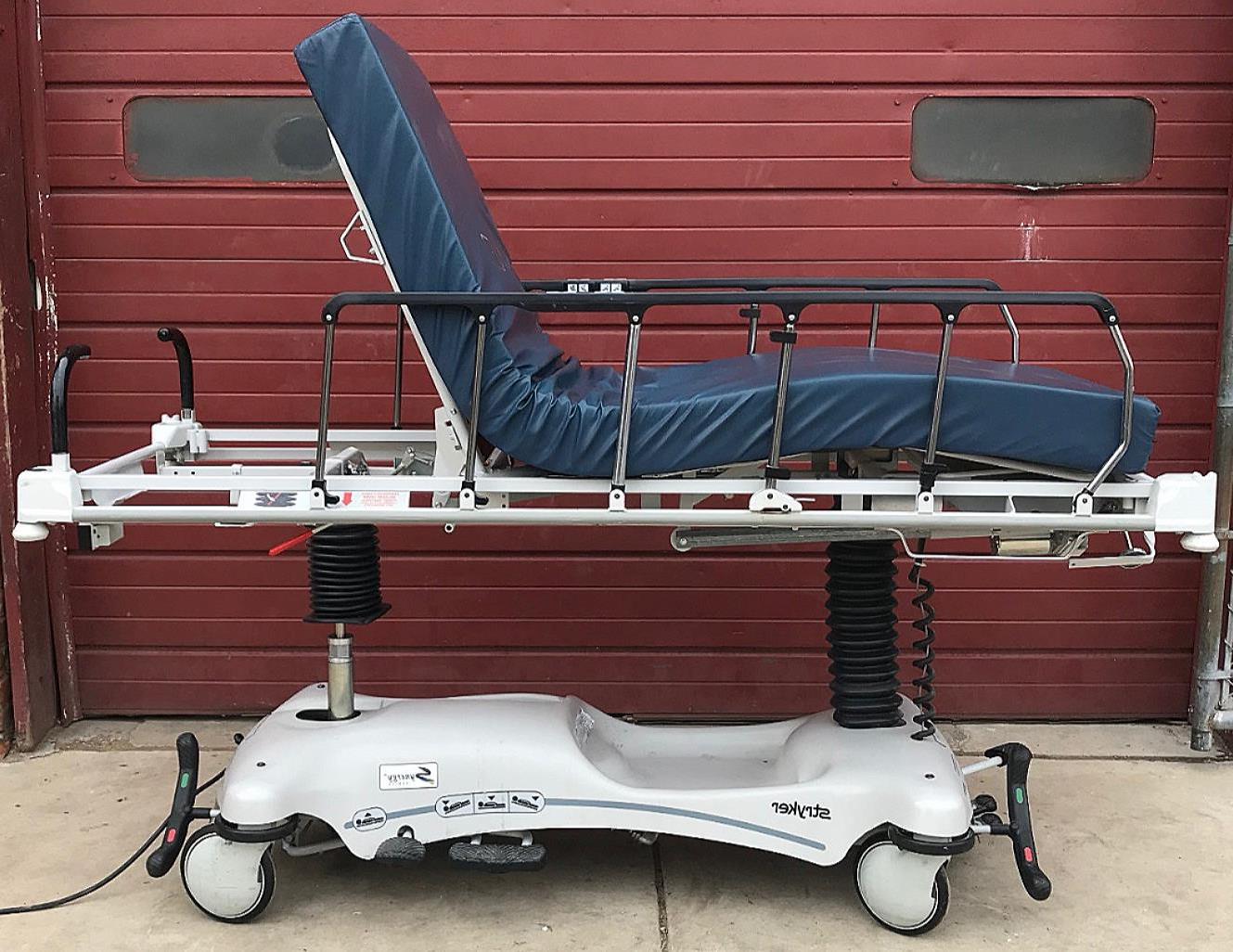 STRYKER 1550 ELECTRIC HOSPITAL EMERGENCY TRANSPORT GURNEY STRETCHER WATCH VIDEO