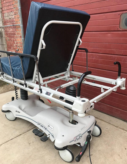 STRYKER 1550 ELECTRIC HOSPITAL EMERGENCY TRANSPORT GURNEY STRETCHER WATCH VIDEO