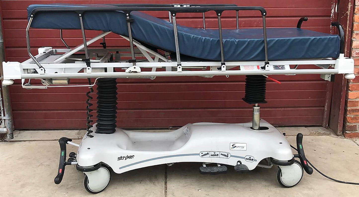 STRYKER 1550 ELECTRIC HOSPITAL EMERGENCY TRANSPORT GURNEY STRETCHER WATCH VIDEO