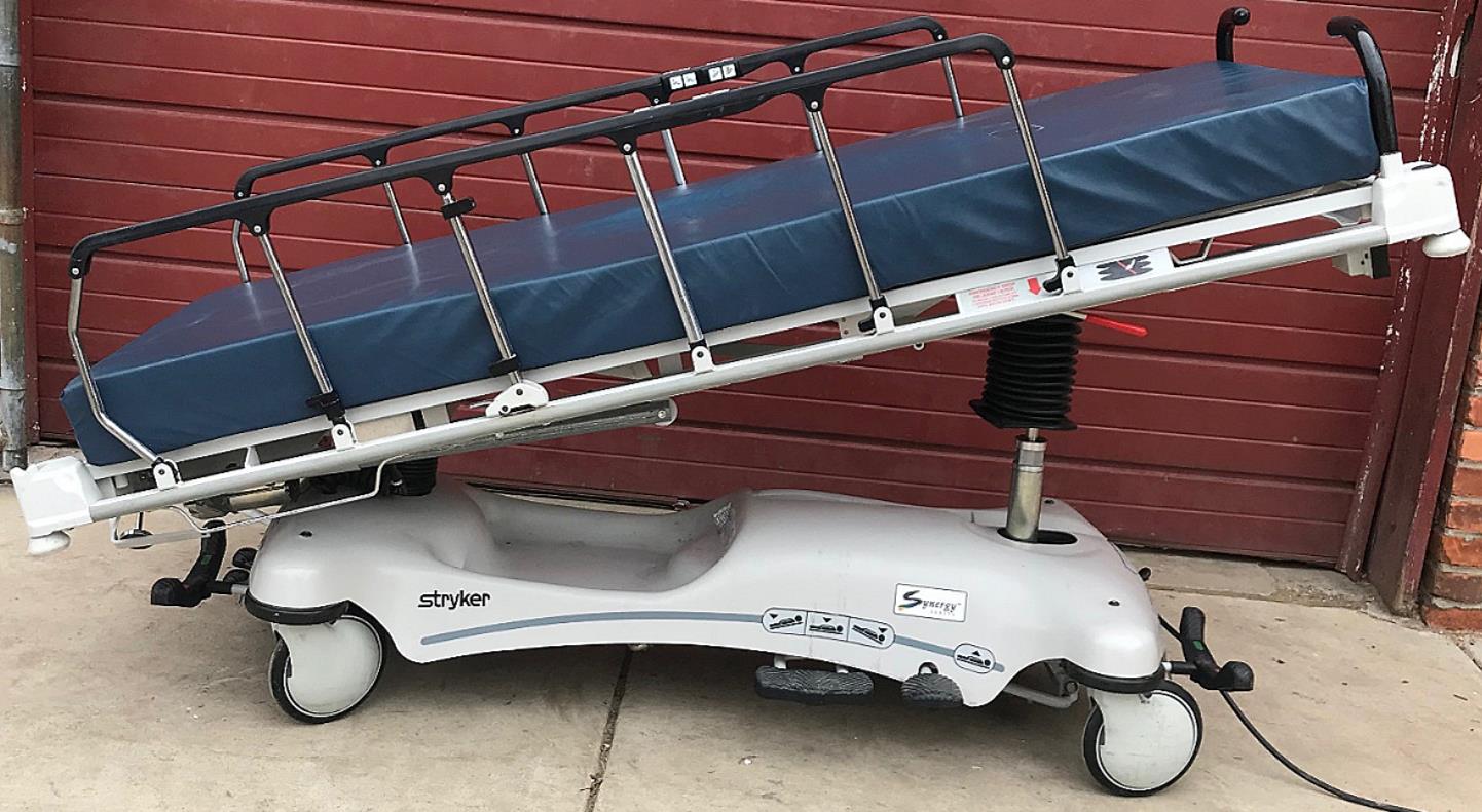 STRYKER 1550 ELECTRIC HOSPITAL EMERGENCY TRANSPORT GURNEY STRETCHER WATCH VIDEO