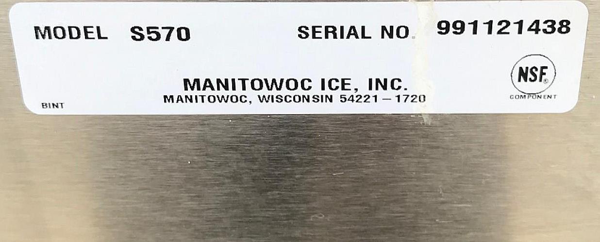 MANITOWOC QY0604A 690lbs/Day HALF DICE AIR COOLED ICE MAKER & S570 BIN FREE SHIP