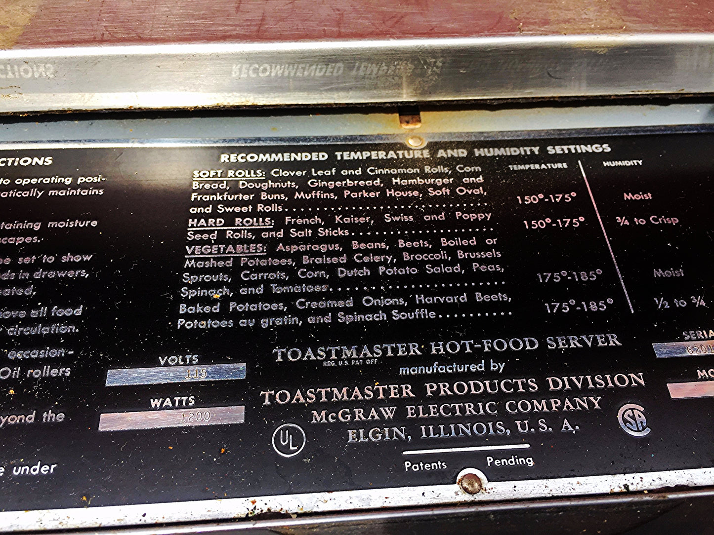 FREE STANDING 4 DRAWER TOASTMASTER HOT FOOD SERVER MODEL 308-4 PERFECT FREESHIP