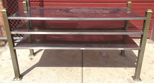 VINTAGE ART NOUVEAU BRASS ST STEEL ISLAND INDUSTRIAL URBAN MODERN STAND FREESHIP