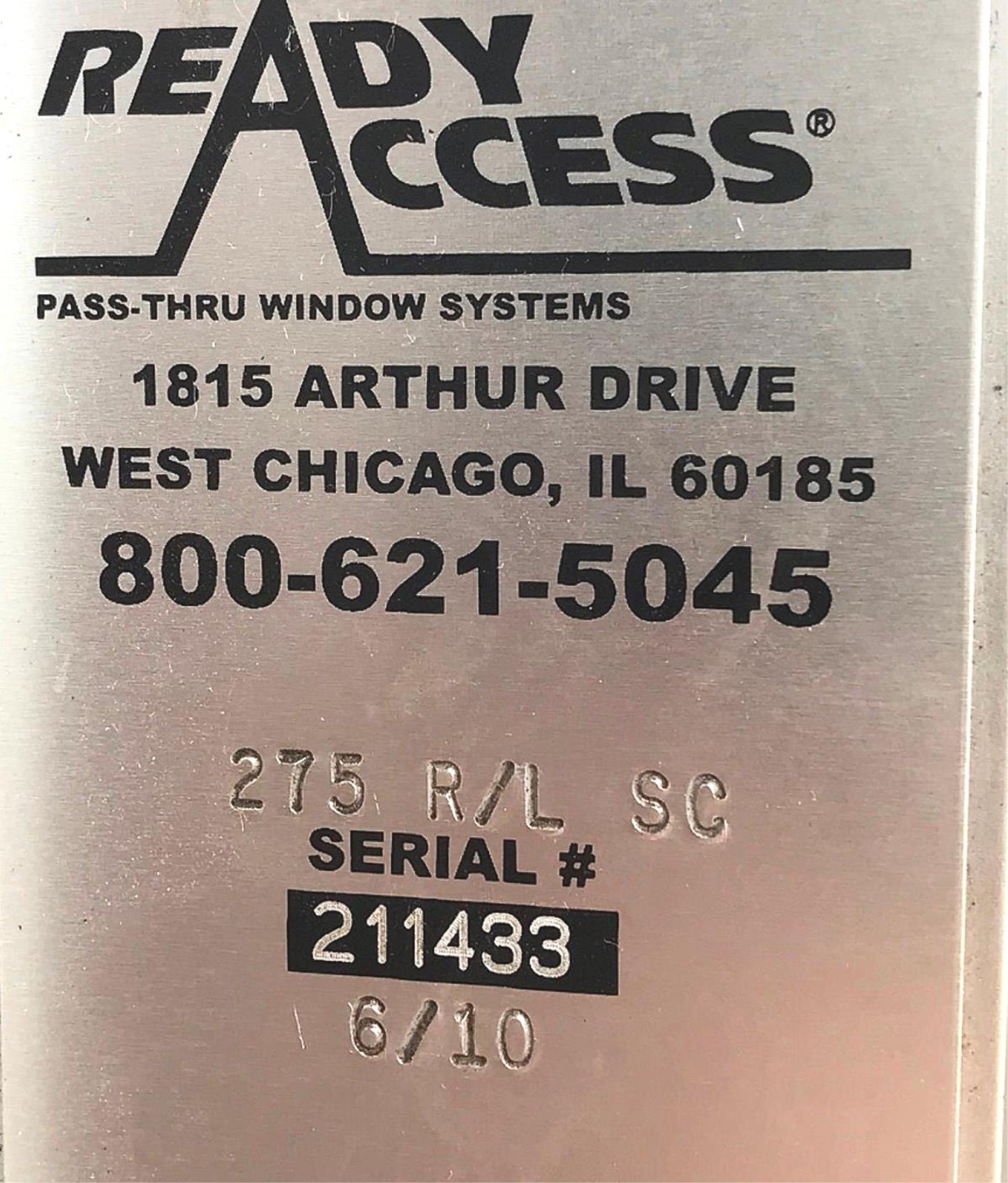 RETAIL READY ACCESS 275 SINGLE PANEL SLIDING PASS DRIVE THRU TRANSACTION WINDOW