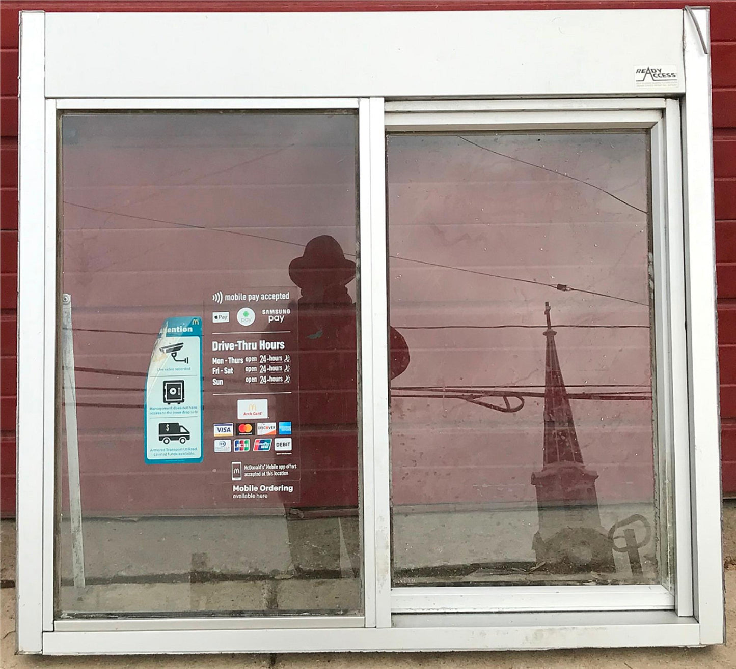 RETAIL READY ACCESS 275 SINGLE PANEL SLIDING PASS DRIVE THRU TRANSACTION WINDOW