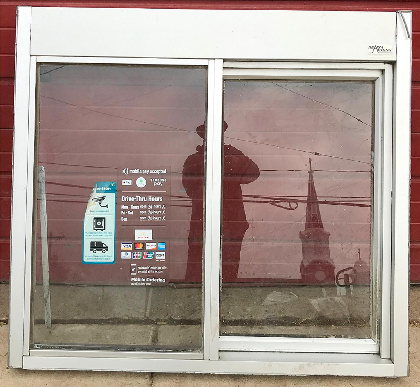 RETAIL READY ACCESS 275 SINGLE PANEL SLIDING PASS DRIVE THRU TRANSACTION WINDOW