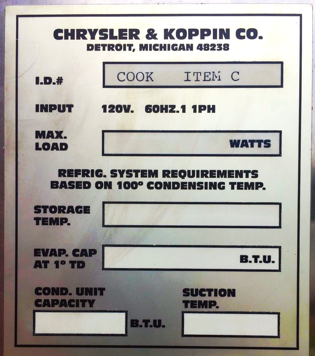 RARE VINTAGE CHRYSLER & KOPPIN REFRIGERATOR & COMPRESSOR 60"w 77"h 27"d FREESHIP