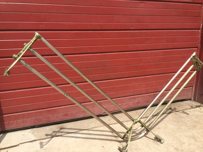VINTAGE ART NOUVEAU BRASS St STEEL ISLAND INDUSTRIAL URBAN MODERN RACK FREESHIP