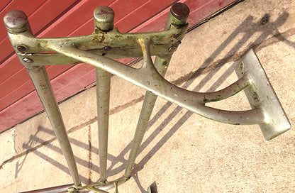 VINTAGE ART NOUVEAU BRASS St STEEL ISLAND INDUSTRIAL URBAN MODERN RACK FREESHIP