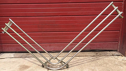 VINTAGE ART NOUVEAU BRASS St STEEL ISLAND INDUSTRIAL URBAN MODERN RACK FREESHIP