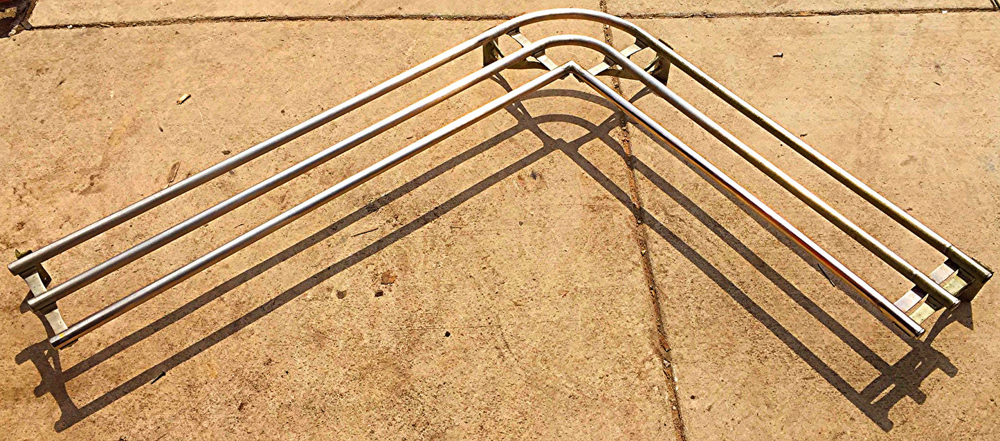 VINTAGE ART NOUVEAU BRASS St STEEL ISLAND INDUSTRIAL URBAN MODERN RACK FREESHIP