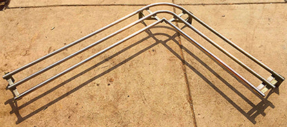 VINTAGE ART NOUVEAU BRASS St STEEL ISLAND INDUSTRIAL URBAN MODERN RACK FREESHIP