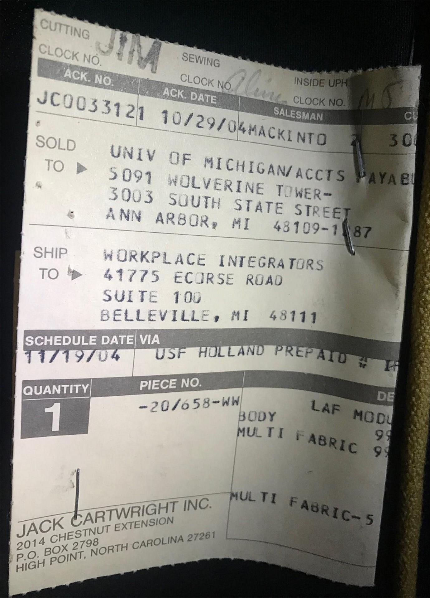 VINTAGE JACK CARTWRIGHT MODULAR 3 SECTIONAL FABRIC SOFA BLUE & MAROON FREE SHIP