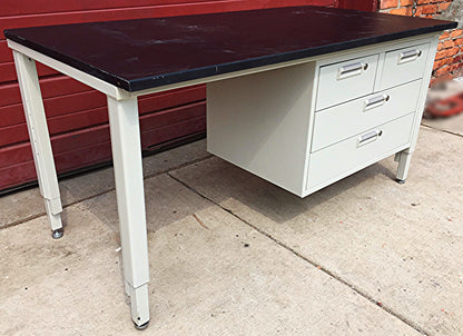 HAMILTON METAL BLACK PHENOLIC SLAB LAB TABLE 60 x 30 Plus KEY 4 DRAWERS FREESHIP