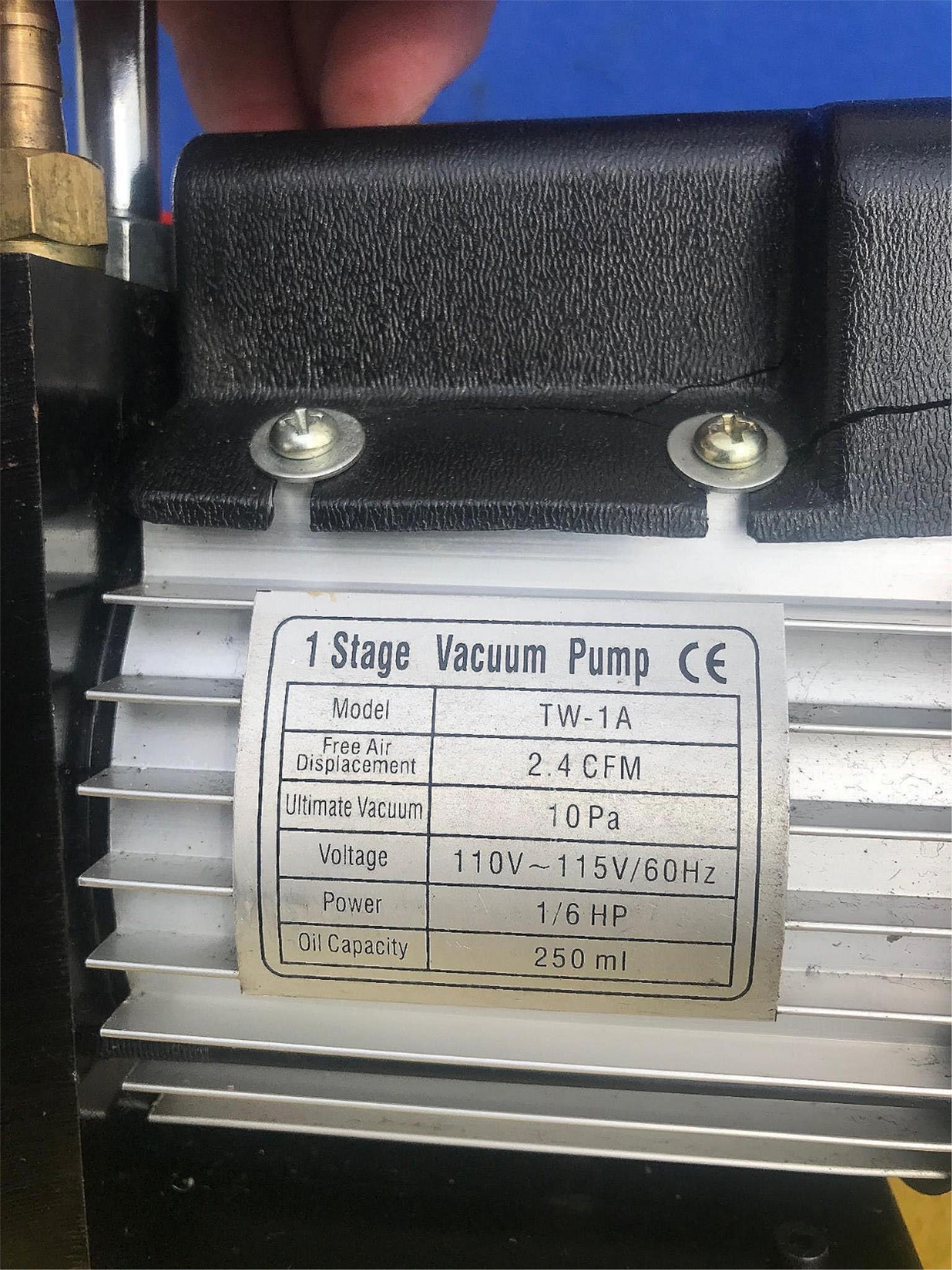 HFS TW-1A 2 CFM SINGLE STAGE ROTARY VANE VACUUM PUMP FREE SHIPPING WATCH VIDEO