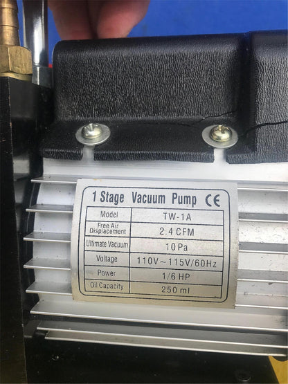 HFS TW-1A 2 CFM SINGLE STAGE ROTARY VANE VACUUM PUMP FREE SHIPPING WATCH VIDEO