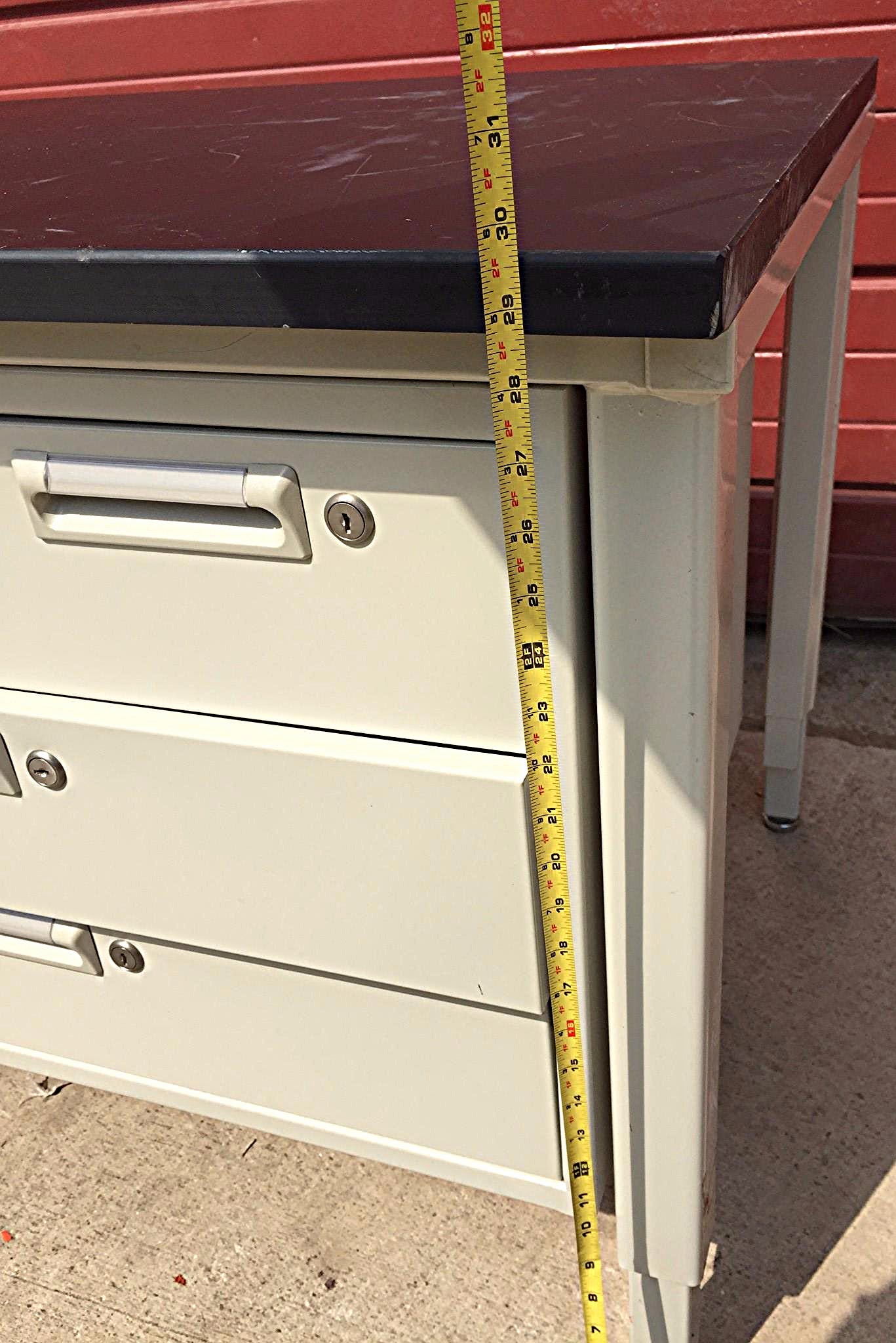 HAMILTON METAL BLACK PHENOLIC SLAB LAB TABLE 60 x 30 Plus KEY 4 DRAWERS FREESHIP