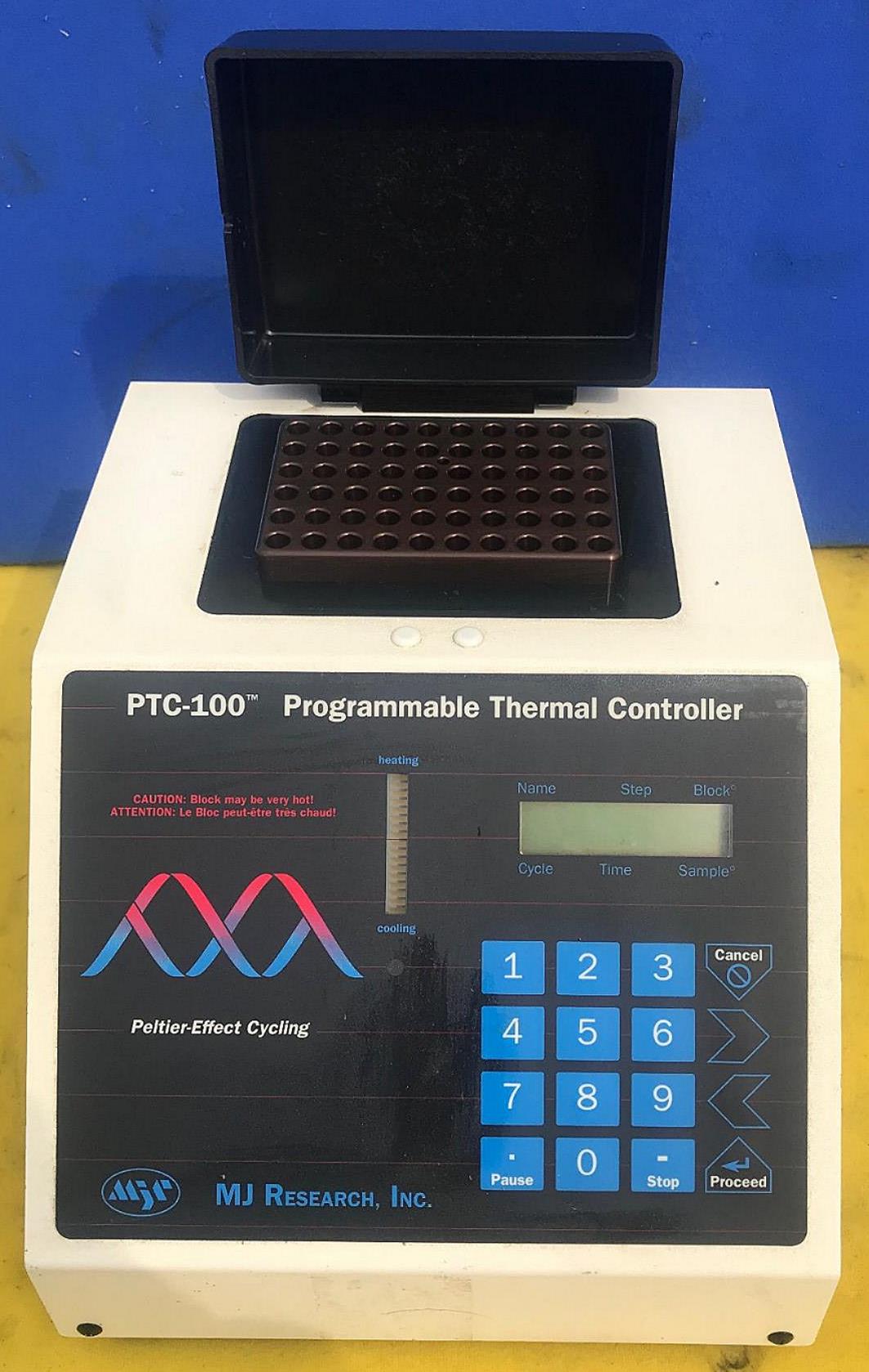 MJ RESEARCH PTC-100 PROGRAM THERMAL CONTROLLER CYCLER 96WELL BONNET WATCH VIDEO