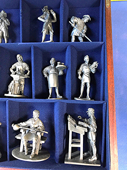 COLLECTION PEOPLE COLONIAL AMERICA FRANKLIN MINT LIONEL FORREST PEWTER FREESHIP