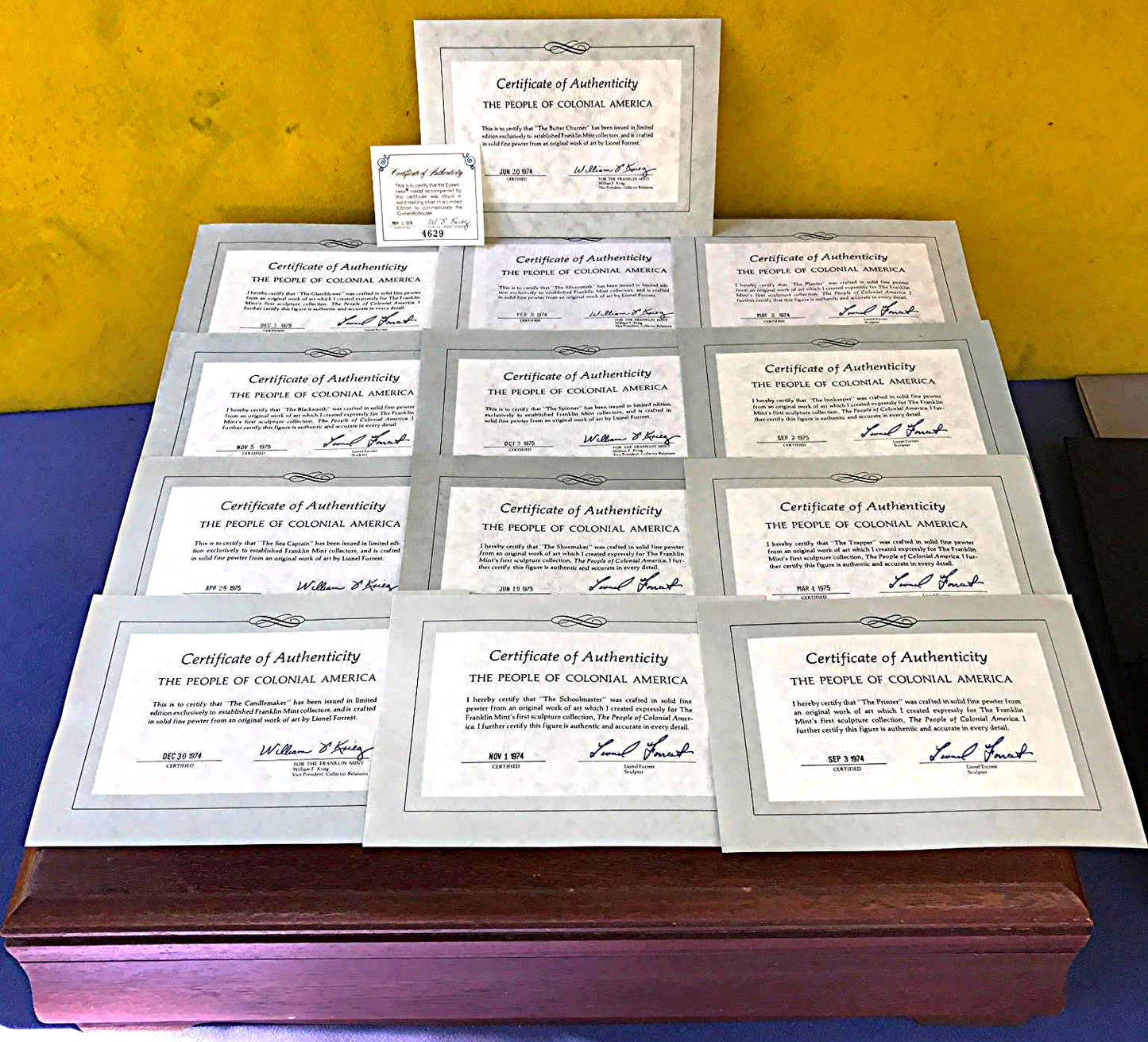 COLLECTION PEOPLE COLONIAL AMERICA FRANKLIN MINT LIONEL FORREST PEWTER FREESHIP