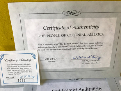 COLLECTION PEOPLE COLONIAL AMERICA FRANKLIN MINT LIONEL FORREST PEWTER FREESHIP