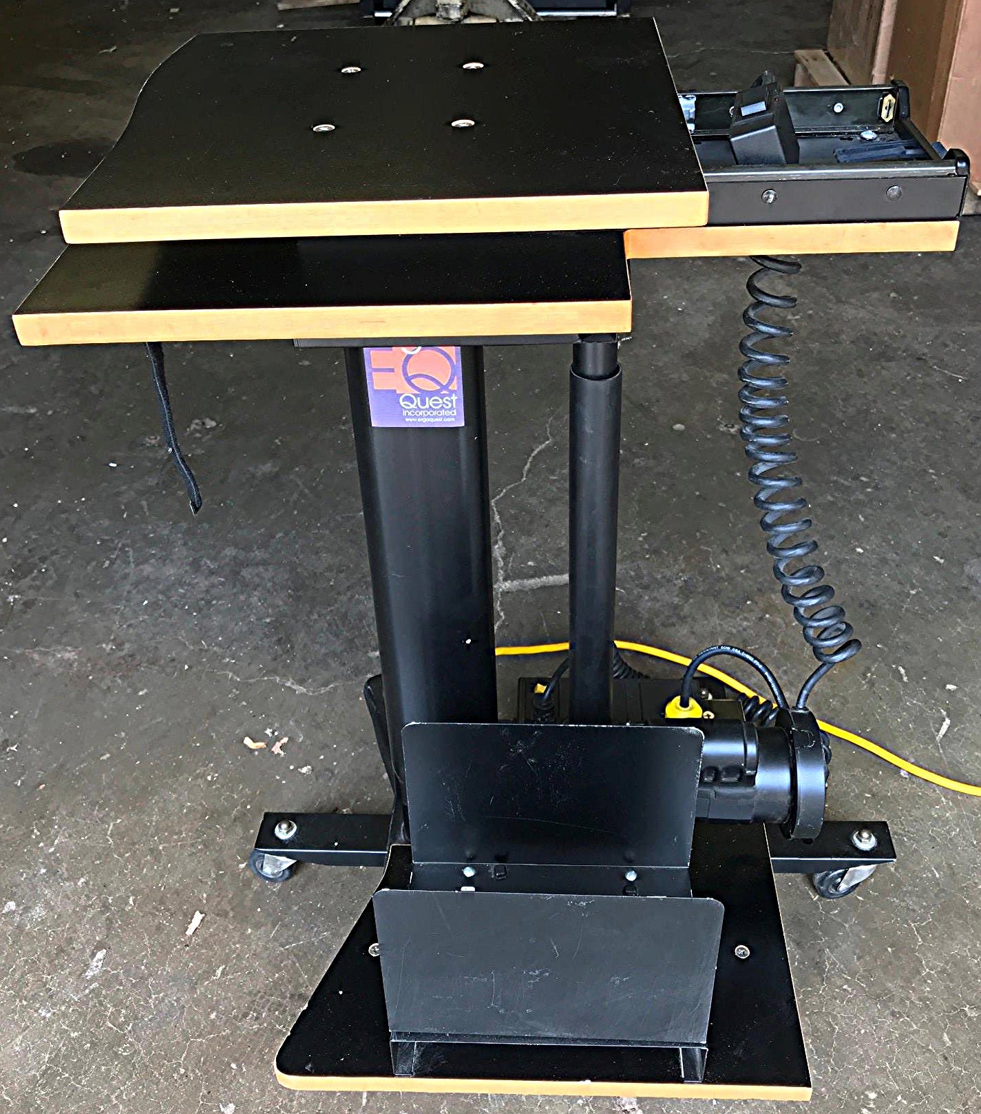 ERGOQUEST POWER COMPUTER WORKSTATION HILO DESK TABLE WHEELS WATCH VIDEO FREESHIP