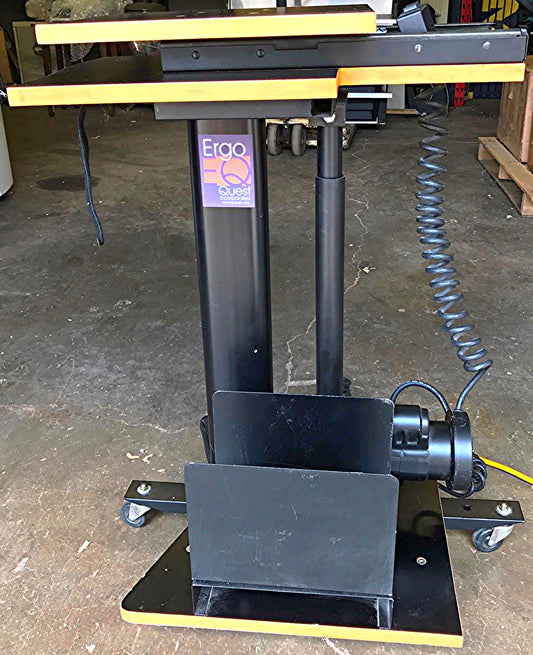 ERGOQUEST POWER COMPUTER WORKSTATION HILO DESK TABLE WHEELS WATCH VIDEO FREESHIP