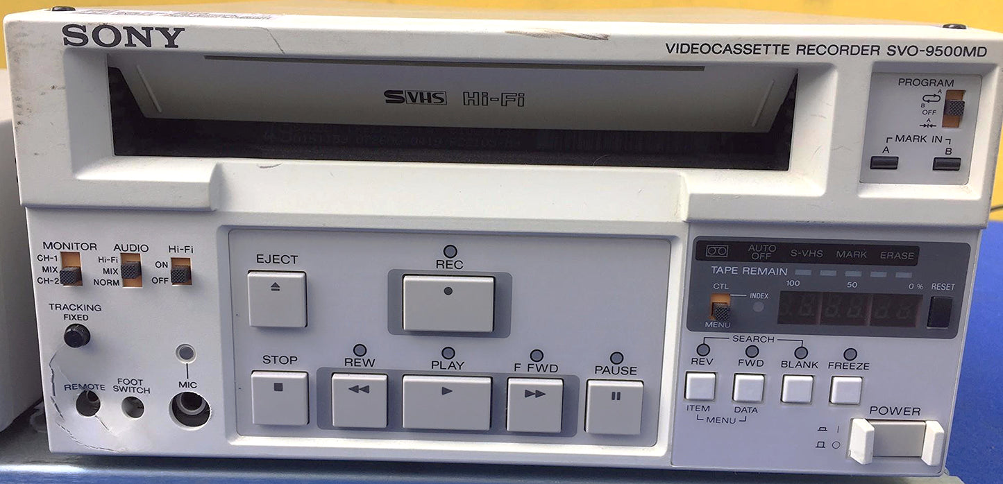 SONY SVO-9500MD Video Cassette Recorder S-VHS Stereo Medical Ultrasound FREESHIP