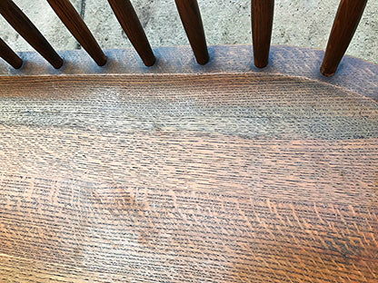 1928 1938 MARBLE & SHATTUCK Co. ANTIQUE OAK WINDSOR BENCH 6'ft x 38h FREE SHIP