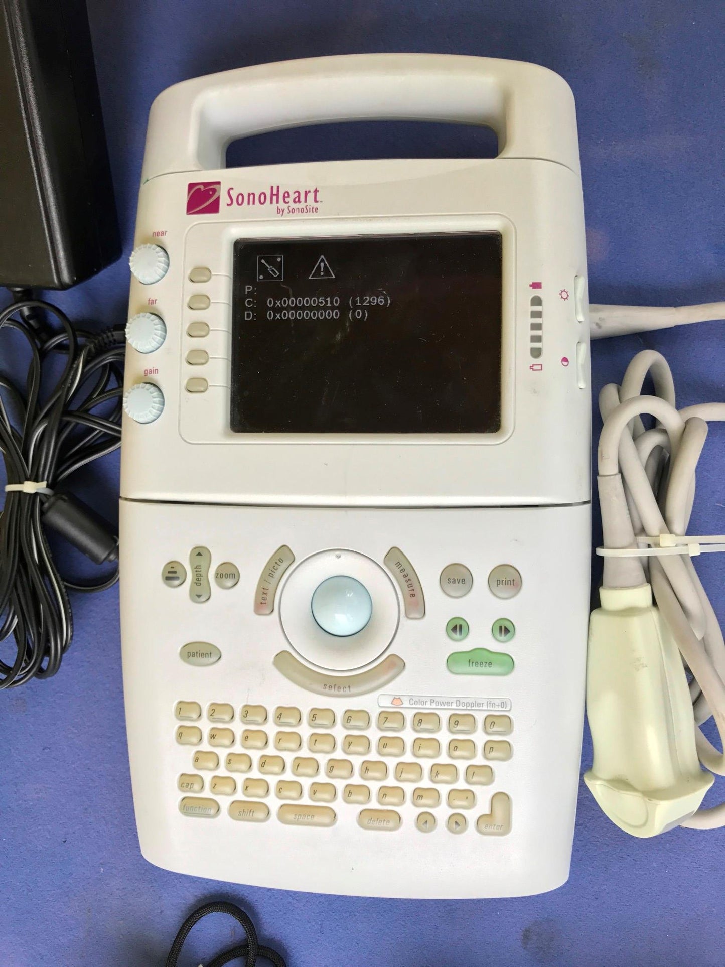 SONOVISION SONOHEART C15/4-2MHZ TRANSDUCER HAND ELECTROCARDIOGRAPHY WATCH VIDEO