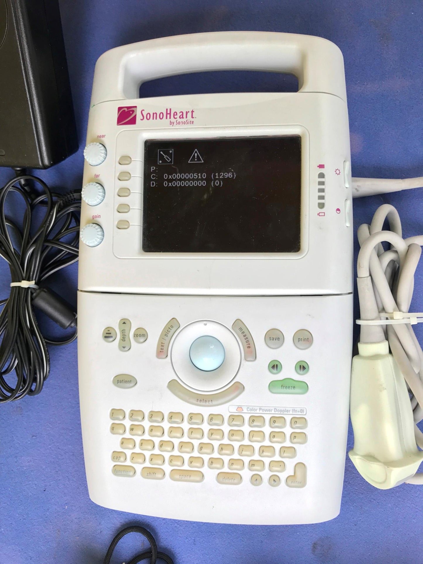 SONOVISION SONOHEART C15/4-2MHZ TRANSDUCER HAND ELECTROCARDIOGRAPHY WATCH VIDEO