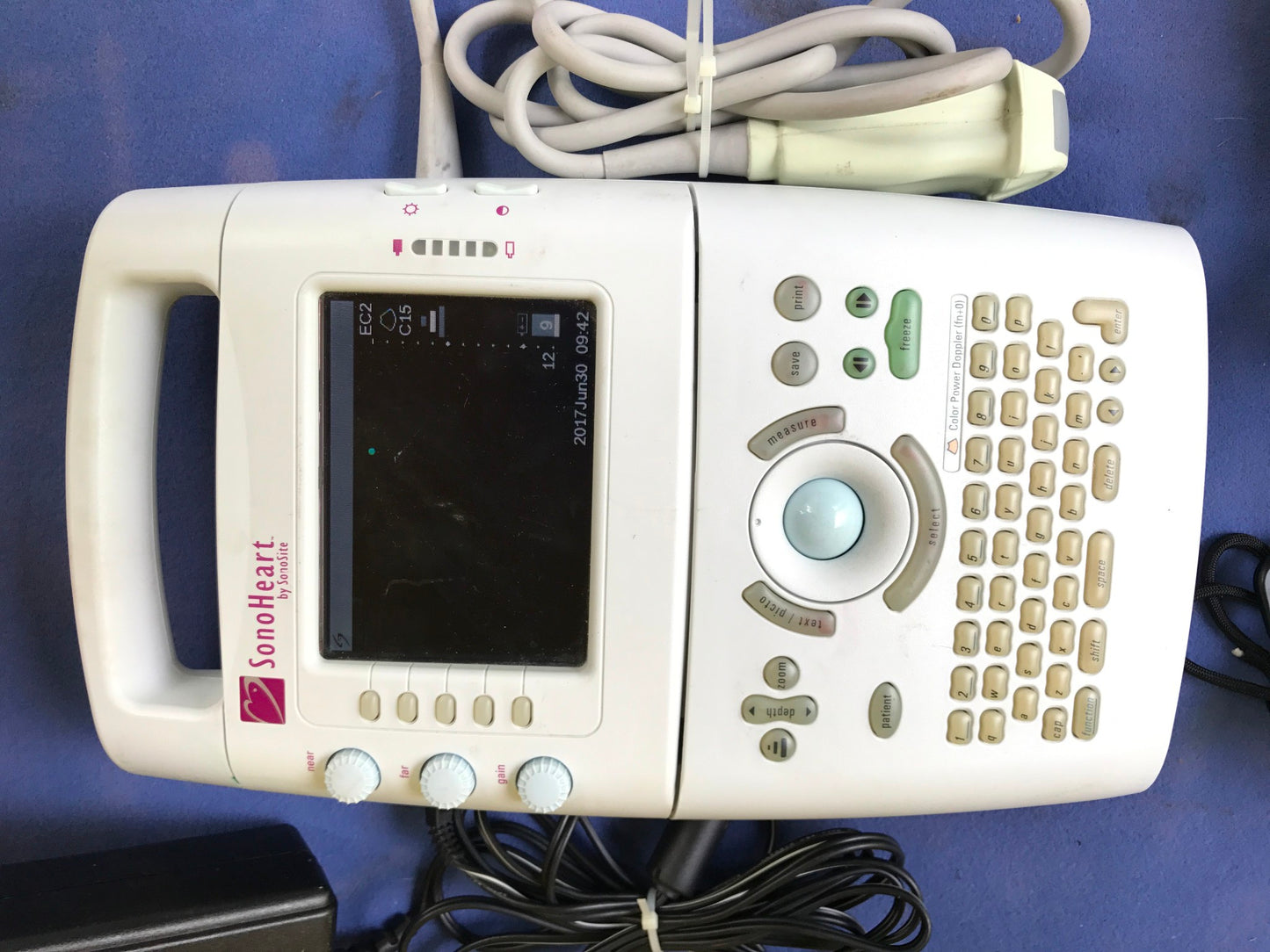 SONOVISION SONOHEART C15/4-2MHZ TRANSDUCER HAND ELECTROCARDIOGRAPHY WATCH VIDEO