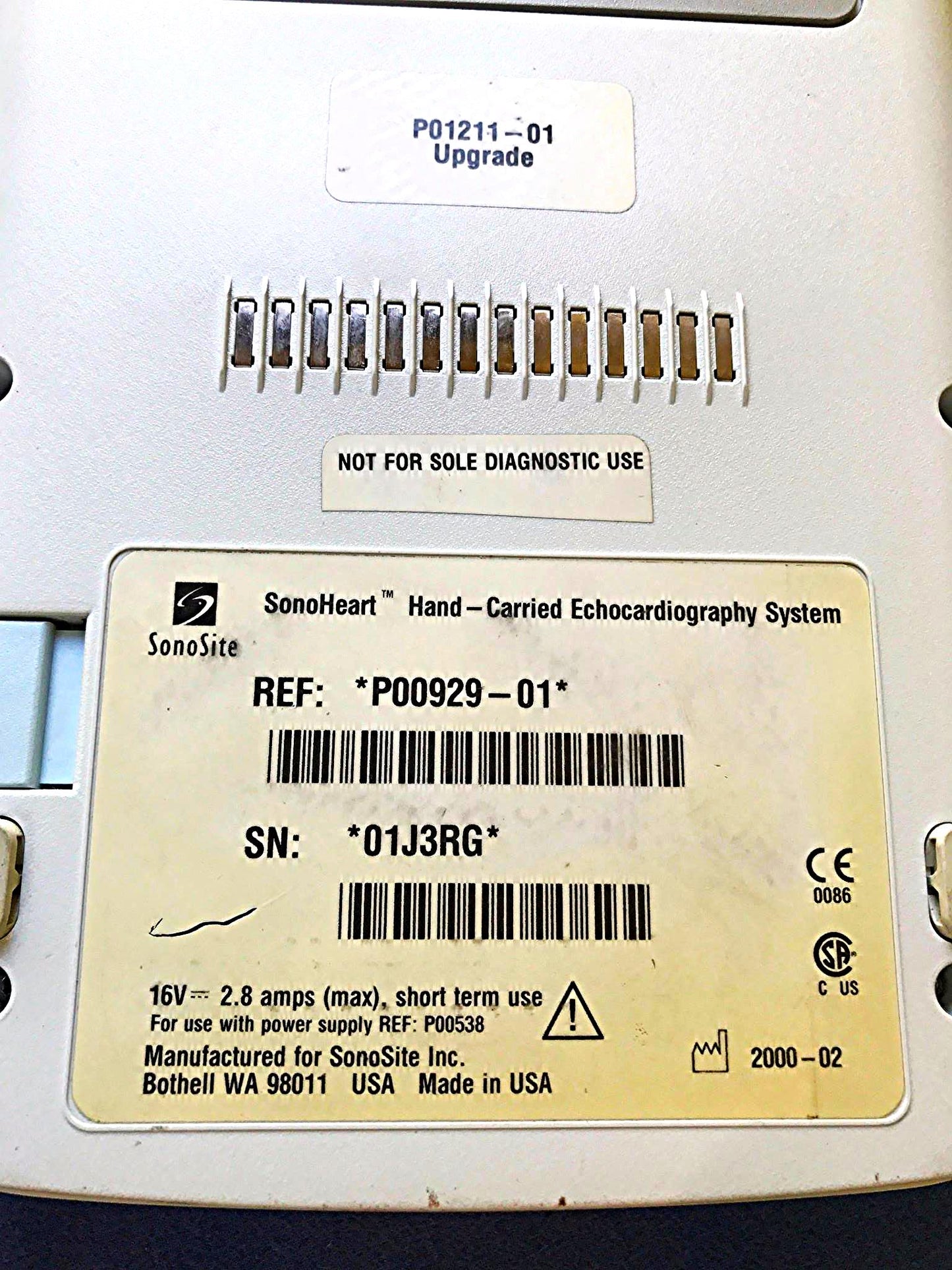 SONOVISION SONOHEART C15/4-2MHZ TRANSDUCER HAND ELECTROCARDIOGRAPHY WATCH VIDEO