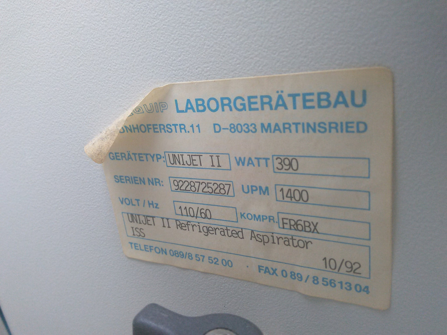 INTEGRATED SEPARATION SYSTEMS ISS-ENPROTECH UNIJET II REFRIGERATED ASPIRATOR