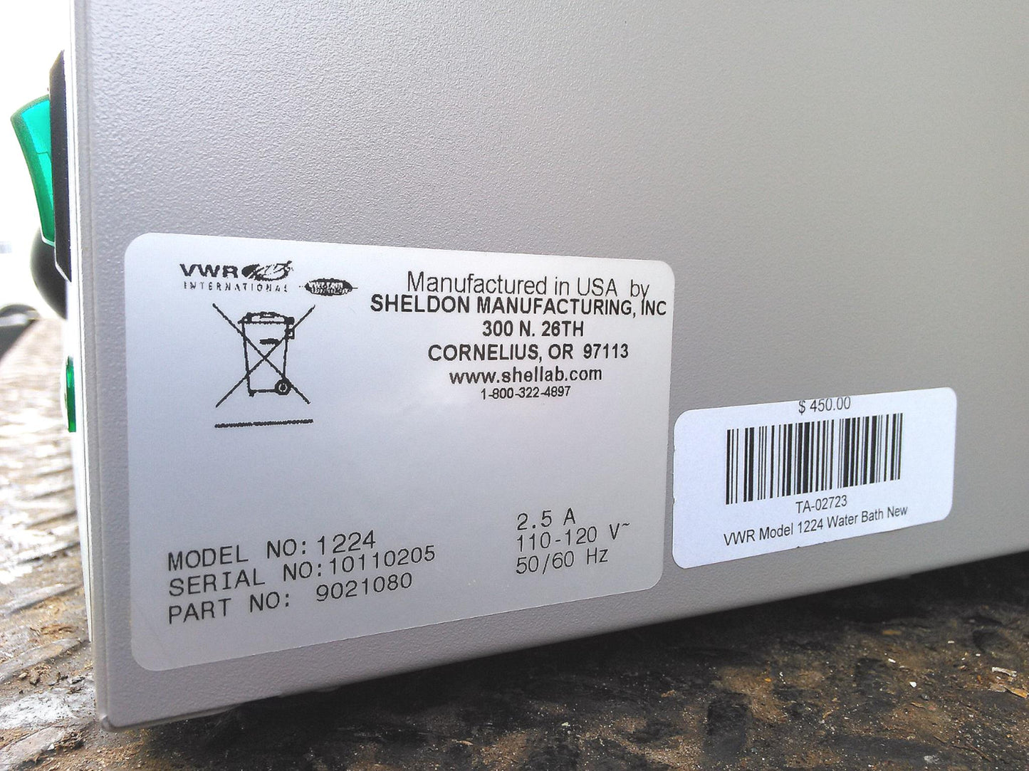 BRANDNEW VWR 1224 HEATED 2 Liter WATER BATH with COVER 90 DAY WARRANTY FREE SHIP