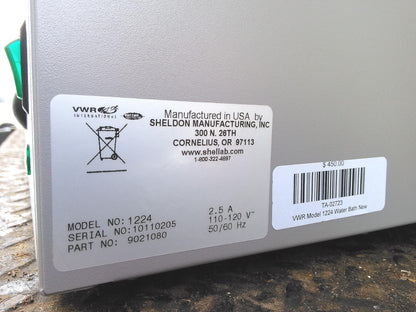 BRANDNEW VWR 1224 HEATED 2 Liter WATER BATH with COVER 90 DAY WARRANTY FREE SHIP
