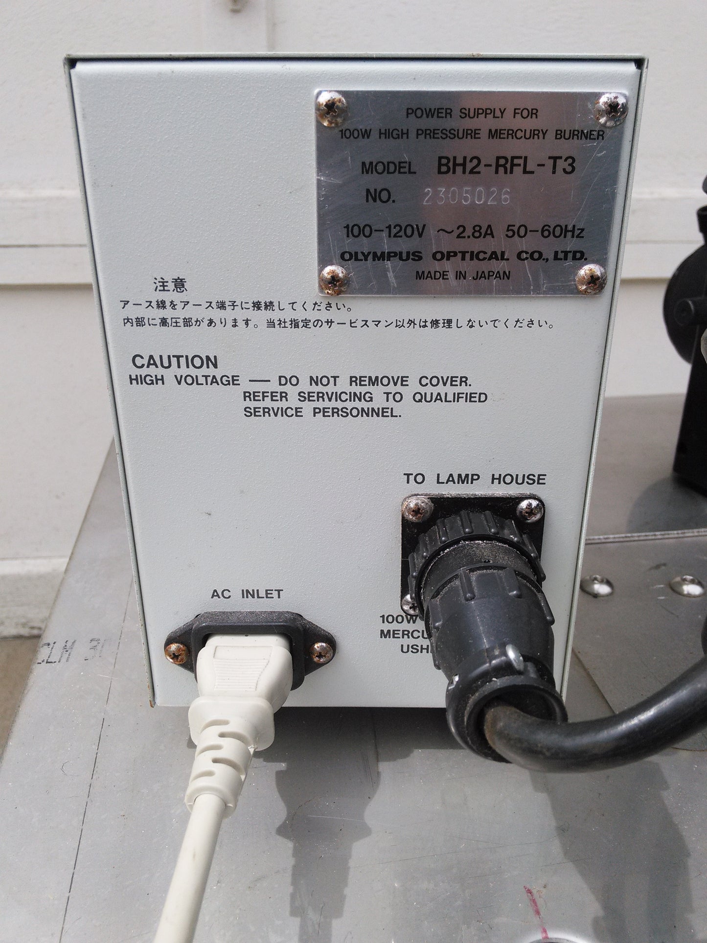 OLYMPUS BH2-RFL-T3 POWER SUPPLY with OLYMPUS U-LH100 Microscope Lamp 19V 100W