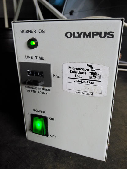 OLYMPUS BH2-RFL-T3 POWER SUPPLY with OLYMPUS U-LH100 Microscope Lamp 19V 100W