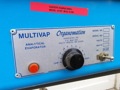 MULTIVAP ORGANOMATION MODEL 114 ANALYTICAL EVAPORATOR