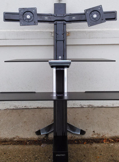 Ergotron 33-349-200 WorkFit-A  Dual Worksurface+ / 2LCD Displays keyboard mouse