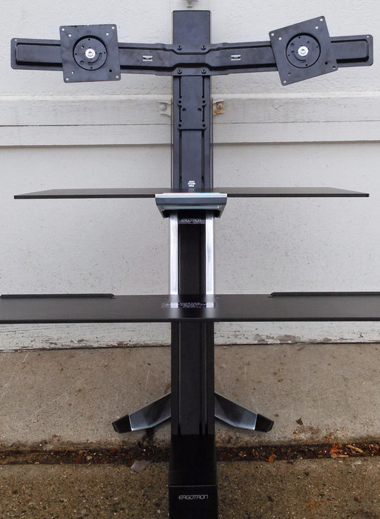 Ergotron 33-349-200 WorkFit-A  Dual Worksurface+ / 2LCD Displays keyboard mouse