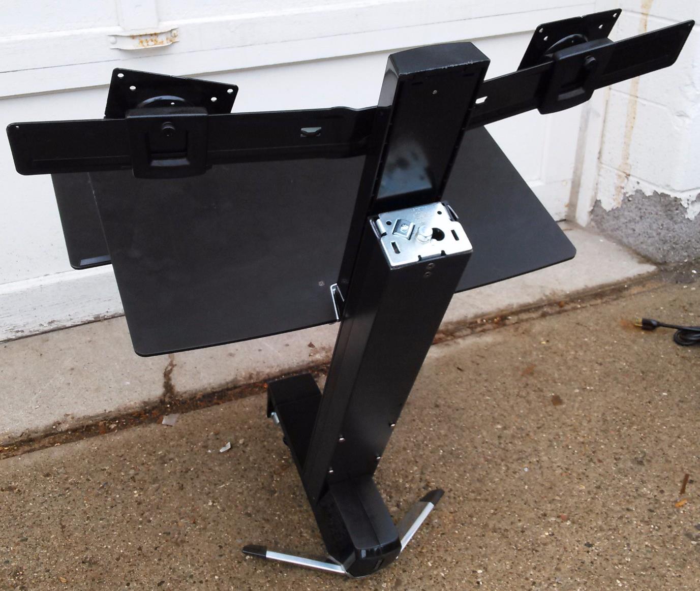 Ergotron 33-349-200 WorkFit-A  Dual Worksurface+ / 2LCD Displays keyboard mouse