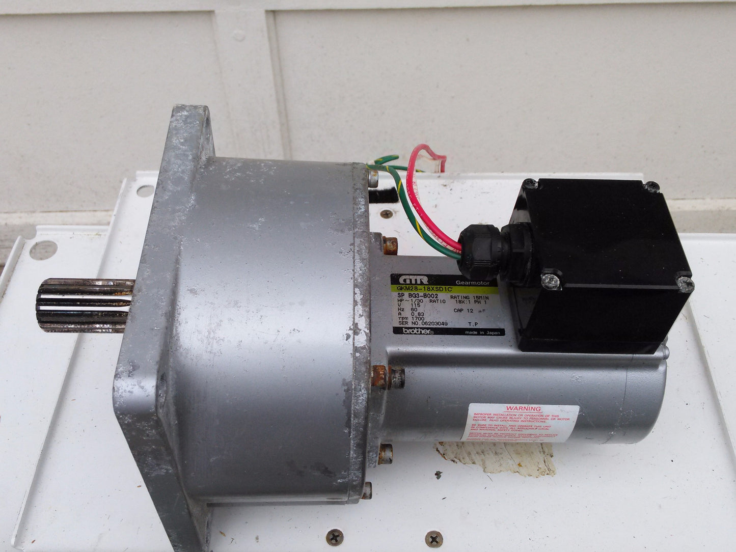 BROTHER GTR GKM28-18XSDIC 1 PHASE FLANGE MOUNT GEAR MOTOR FREE SHIPPING