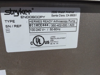 STRYKER ENDOSCOPY 350-402-000 HERMES READY ARTHROSCOPY PUMP