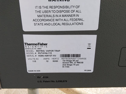 THERMO FISHER SAVANT REFRIGERATED VAPOR TRAP RVT 4104-115