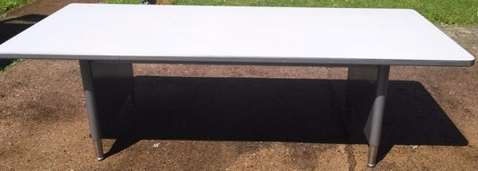 STEELCASE TANKER FORMICA TOP VINTAGE METAL MEETING TABLE 8feet w x 38"inch d
