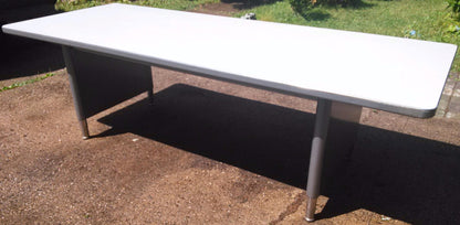 STEELCASE TANKER FORMICA TOP VINTAGE METAL MEETING TABLE 8feet w x 38"inch d